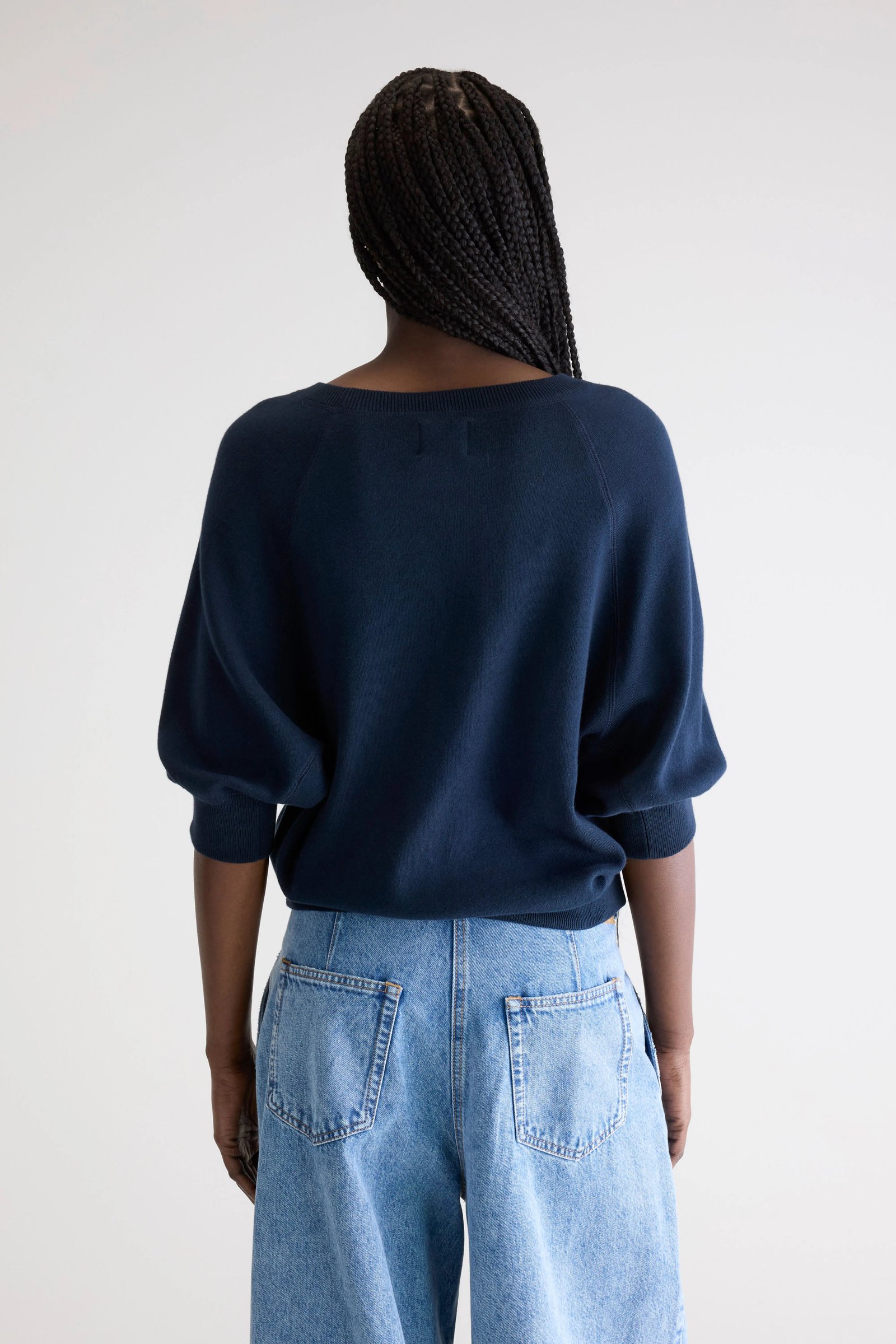 Anglet crew-neck sweater (242 / W / NAVY) - Image 4