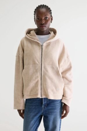 Fannel terry hoodie (252 / W / STONE)