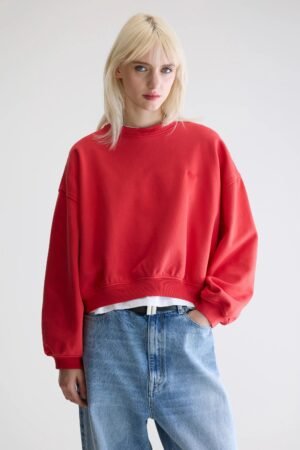 Fancy cropped crewneck sweatshirt (252 / W / SANGUINE)