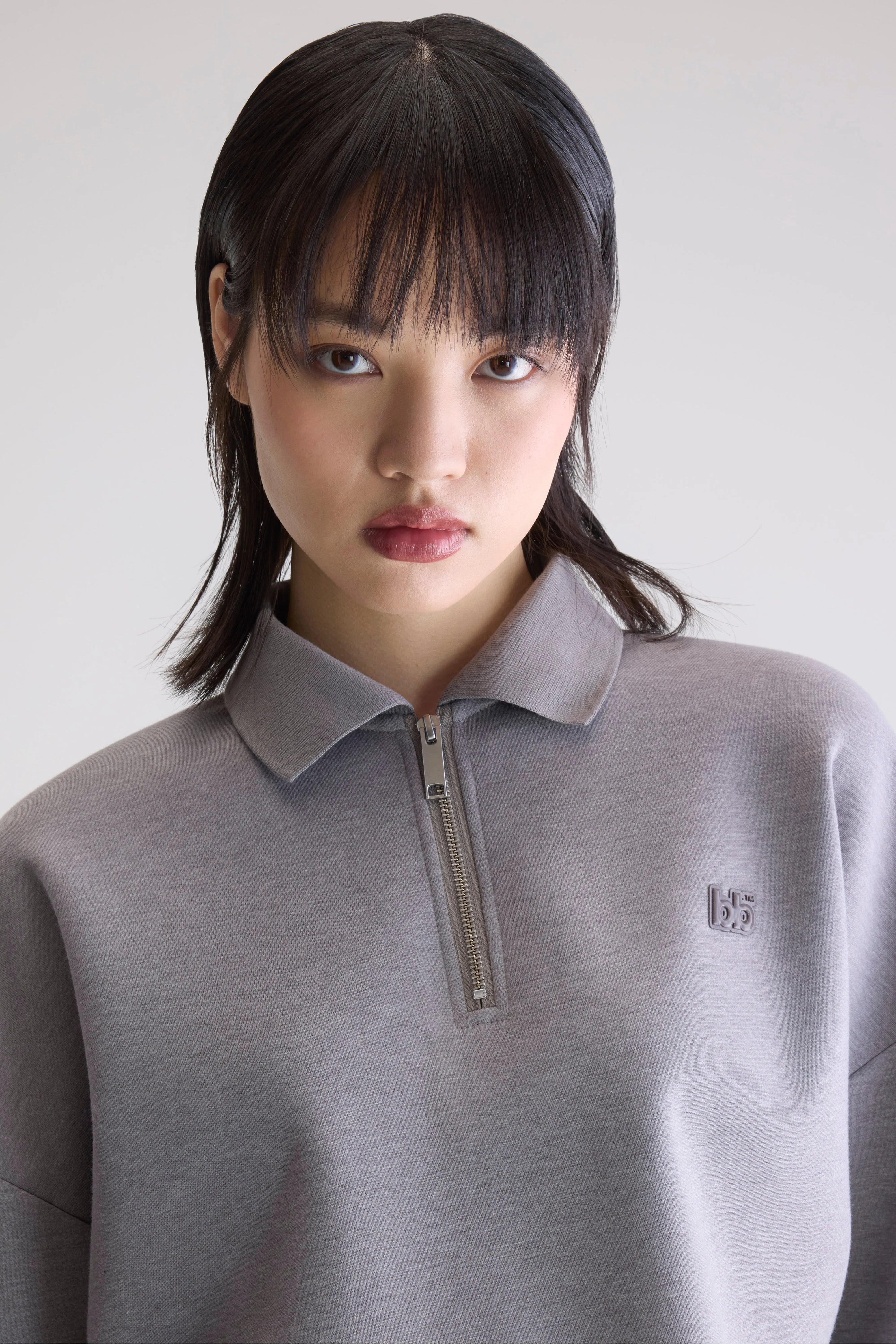 Julo cropped zip polo (252 / W / H. GREY) - Image 5